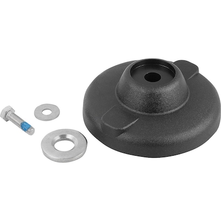 Kipp Plate, Form:C Thermoplastic, Black, D=125 K0424.31251